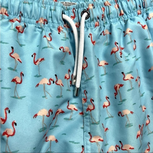 Franks Australia Men Sz L Pink Flamingos Print Swim Trunks Mesh Lined Beach - Picture 12 of 12